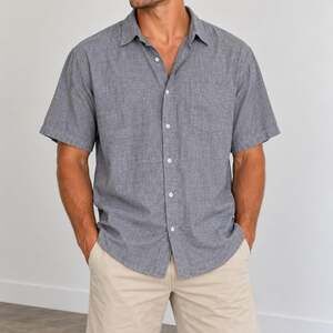 Alexander Julian Gray Linen Blend Button-Up Shirt 🤍✨